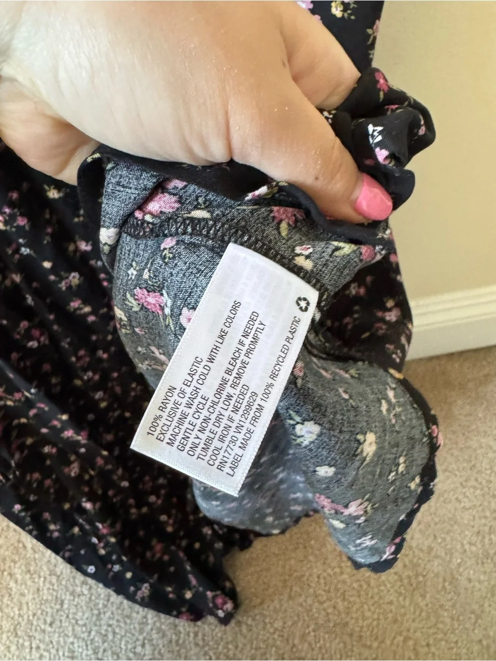 Wild Fable Black Floral Maxi Dress with Side Slit